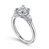 Sunday - 14K White Gold Round 3 Stone Diamond Engagement Ring - 0.29 ct