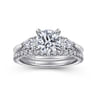 Sunday - 14K White Gold Round 3 Stone Diamond Engagement Ring - 0.29 ct