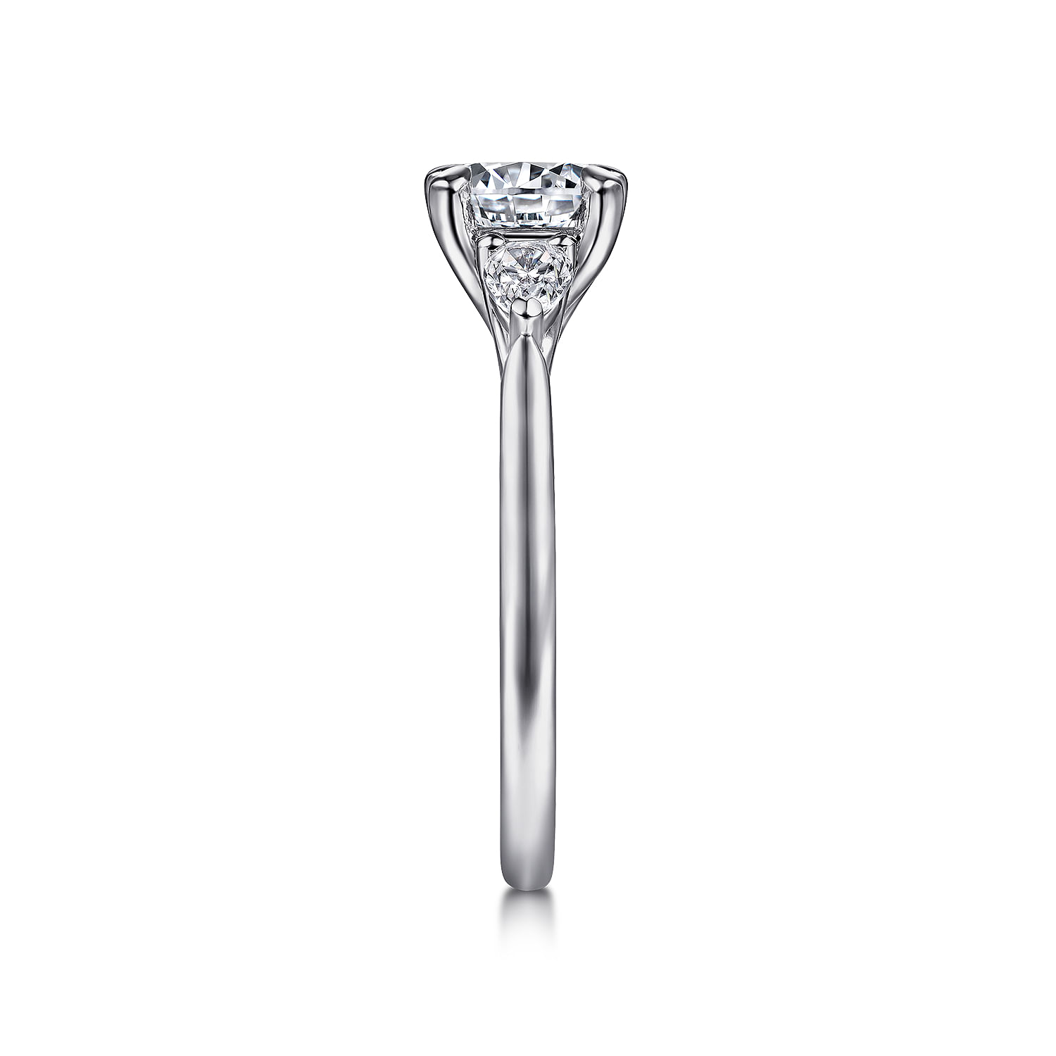 Sunday - 14K White Gold Round 3 Stone Diamond Engagement Ring - 0.29 ct - Shot 5