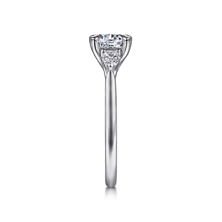 Sunday - 14K White Gold Round 3 Stone Diamond Engagement Ring - 0.29 ct - Shot 5