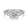 Sunday - 14K White Gold Round 3 Stone Diamond Engagement Ring - 0.4 ct