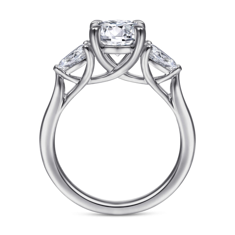 Sunday - 14K White Gold Round 3 Stone Diamond Engagement Ring - 0.4 ct - Shot 2