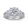 Sunday - 14K White Gold Round 3 Stone Diamond Engagement Ring - 0.4 ct