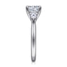 Sunday - 14K White Gold Round 3 Stone Diamond Engagement Ring - 0.4 ct