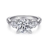 Sunday - 14K White Gold Round 3 Stone Diamond Engagement Ring - 0.6 ct