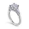Sunday - 14K White Gold Round 3 Stone Diamond Engagement Ring - 0.6 ct