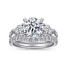 Sunday - 14K White Gold Round 3 Stone Diamond Engagement Ring - 0.6 ct