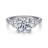 Holloway - 14K White Gold Round 3 Stone Diamond Engagement Ring - 1.5 ct