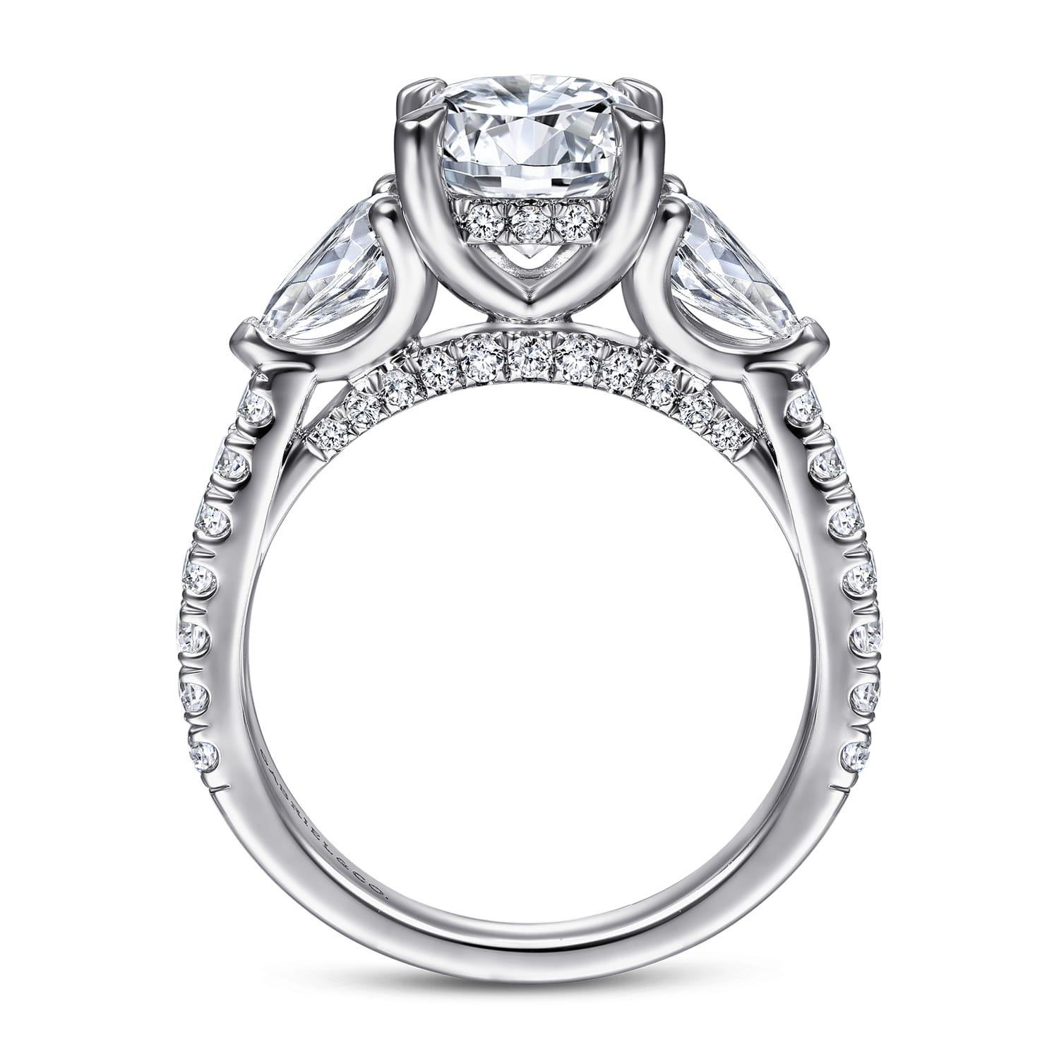 Holloway - 14K White Gold Round 3 Stone Diamond Engagement Ring - 1.5 ct - Shot 2