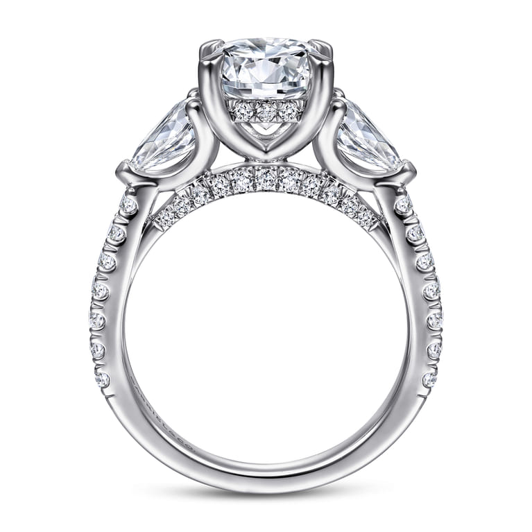 Holloway - 14K White Gold Round 3 Stone Diamond Engagement Ring - 1.5 ct - Shot 2