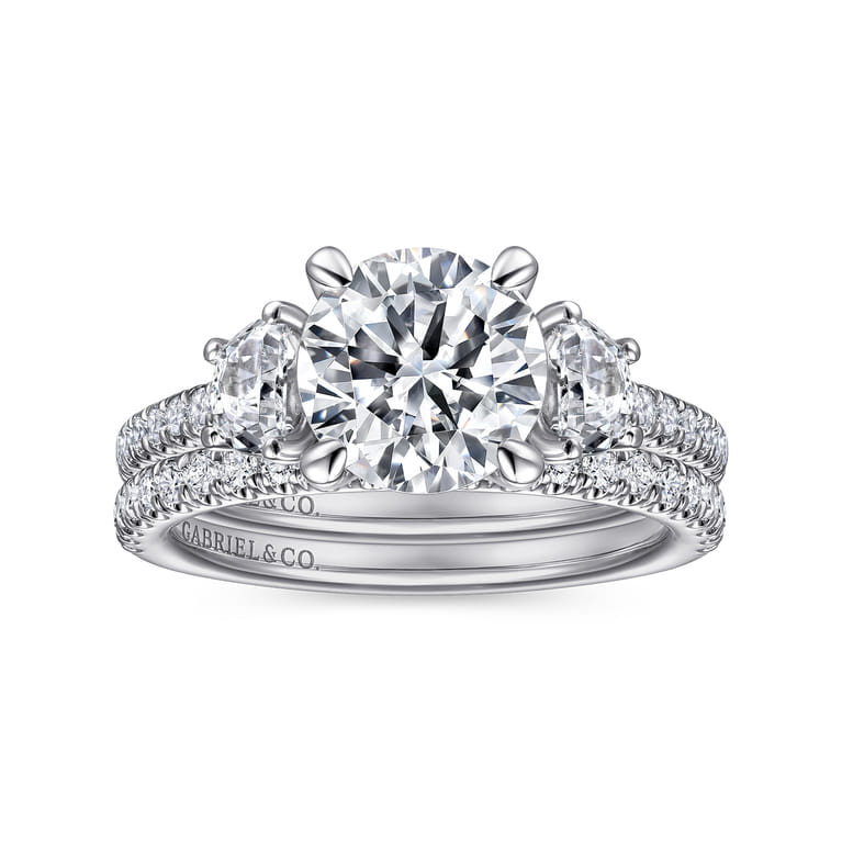 Wilda - 14K White Gold Diamond Engagement Ring - 0.82 ct - Shot 4