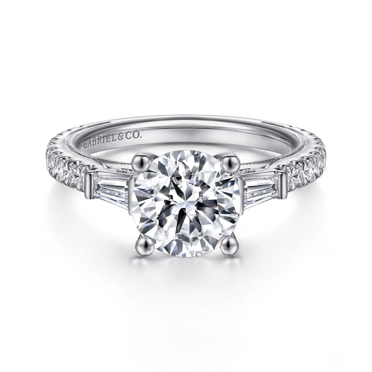 Yanna - 14K White Gold Diamond Engagement Ring - 0.65 ct - Shot 1