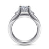 Dulcette - 14K White Gold Wide Band Round Diamond Channel Set Engagement Ring - 1 ct