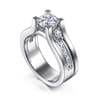 Dulcette - 14K White Gold Wide Band Round Diamond Channel Set Engagement Ring - 1 ct