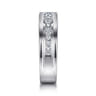 Dulcette - 14K White Gold Wide Band Round Diamond Channel Set Engagement Ring - 1 ct