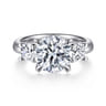 Aneta - 14K White Gold Round Three Stone Diamond Engagement Ring - 0.75 ct