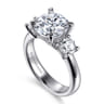 Aneta - 14K White Gold Round Three Stone Diamond Engagement Ring - 0.75 ct