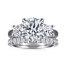 Aneta - 14K White Gold Round Three Stone Diamond Engagement Ring - 0.75 ct