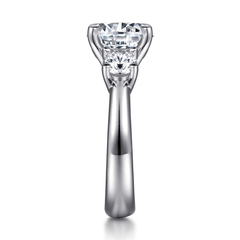 Aneta - 14K White Gold Round Three Stone Diamond Engagement Ring - 0.75 ct - Shot 5