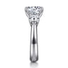Aneta - 14K White Gold Round Three Stone Diamond Engagement Ring - 0.75 ct