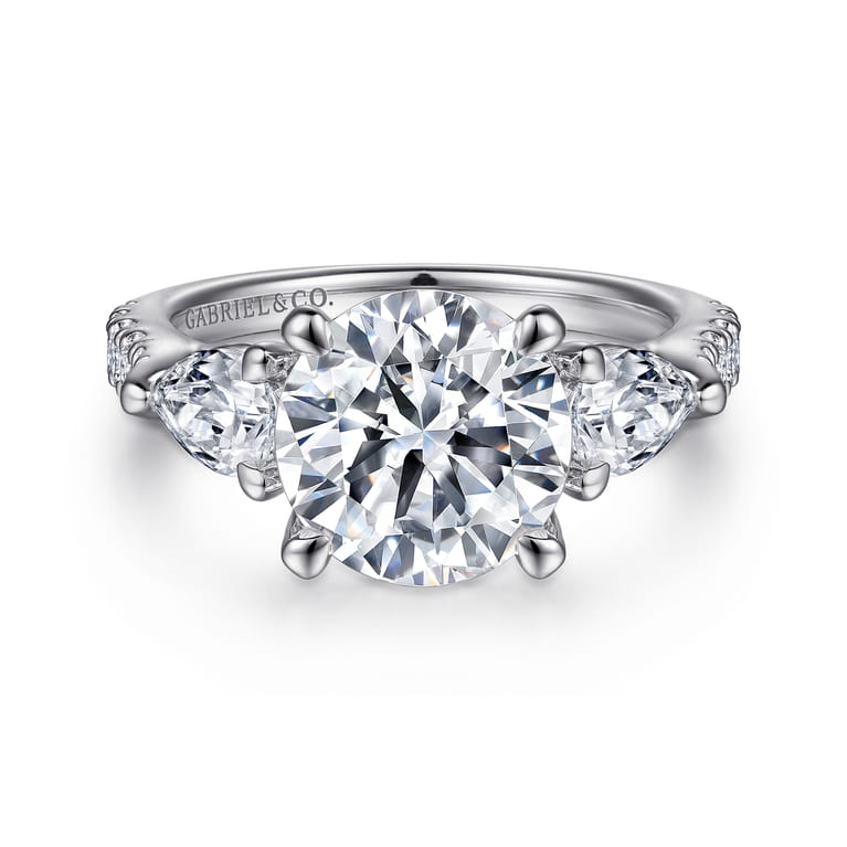 14K White Gold Diamond Engagement Ring - 0.98 ct - Shot 1