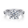 Belma - 14K White Gold Round Diamond Channel Set Engagement Ring - 0.5 ct