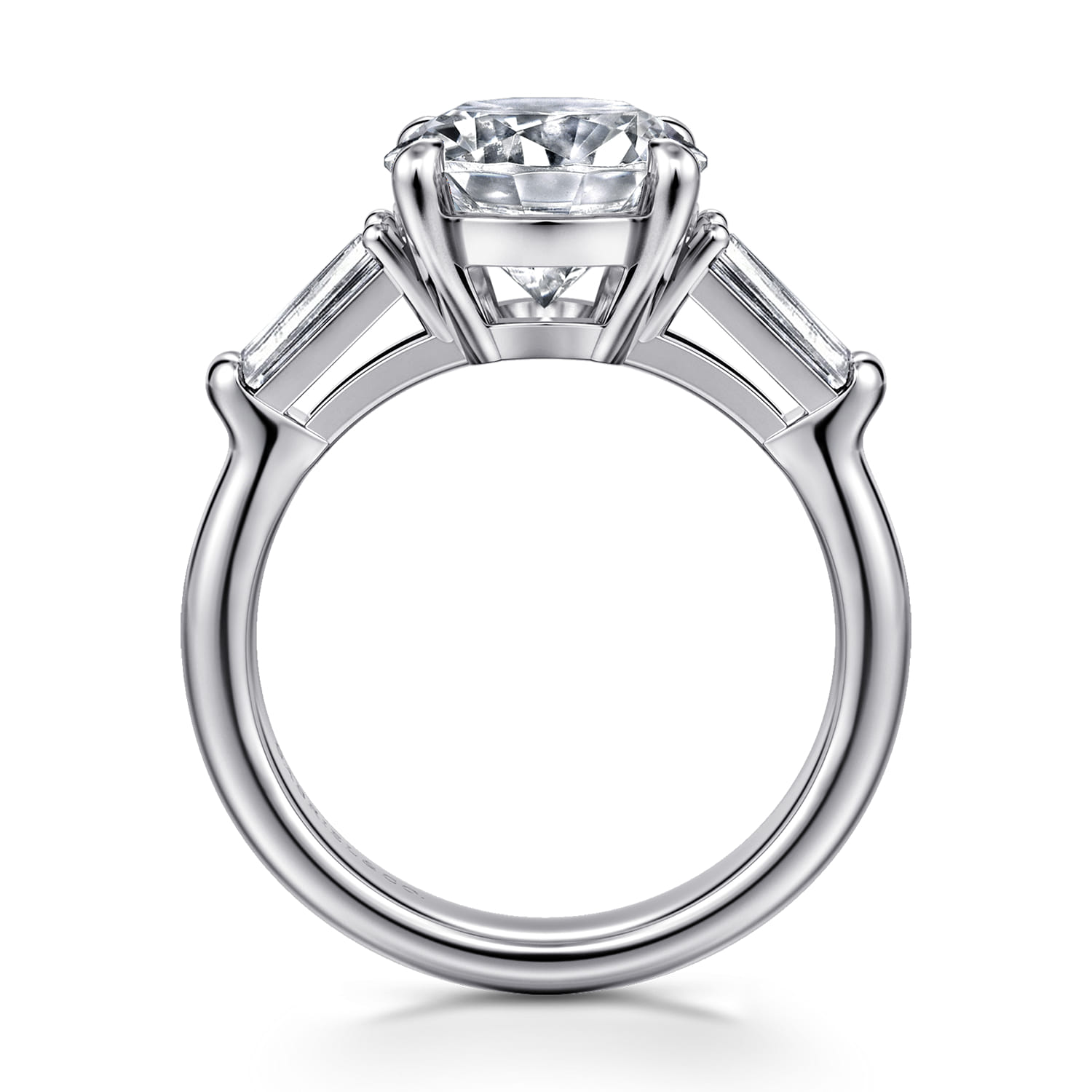 Belma - 14K White Gold Round Diamond Channel Set Engagement Ring - 0.5 ct - Shot 2