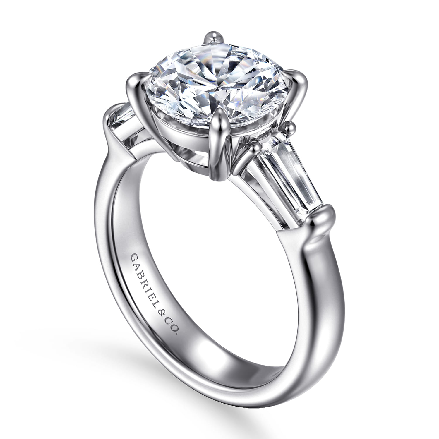 Belma - 14K White Gold Round Diamond Channel Set Engagement Ring - 0.5 ct - Shot 3