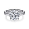 Belma - 14K White Gold Round Three Stone Diamond Engagement Ring - 0.5 ct