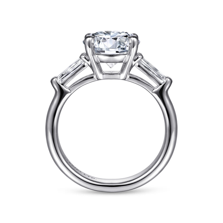 Belma - 14K White Gold Round Three Stone Diamond Engagement Ring - 0.5 ct - Shot 2