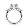 Belma - 14K White Gold Round Three Stone Diamond Engagement Ring - 0.5 ct