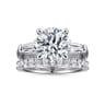Belma - 14K White Gold Round Three Stone Diamond Engagement Ring - 0.5 ct