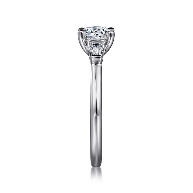 Acacia - 14K White Gold Round Three Stone Diamond Engagement Ring - 0.3 ct - Shot 5