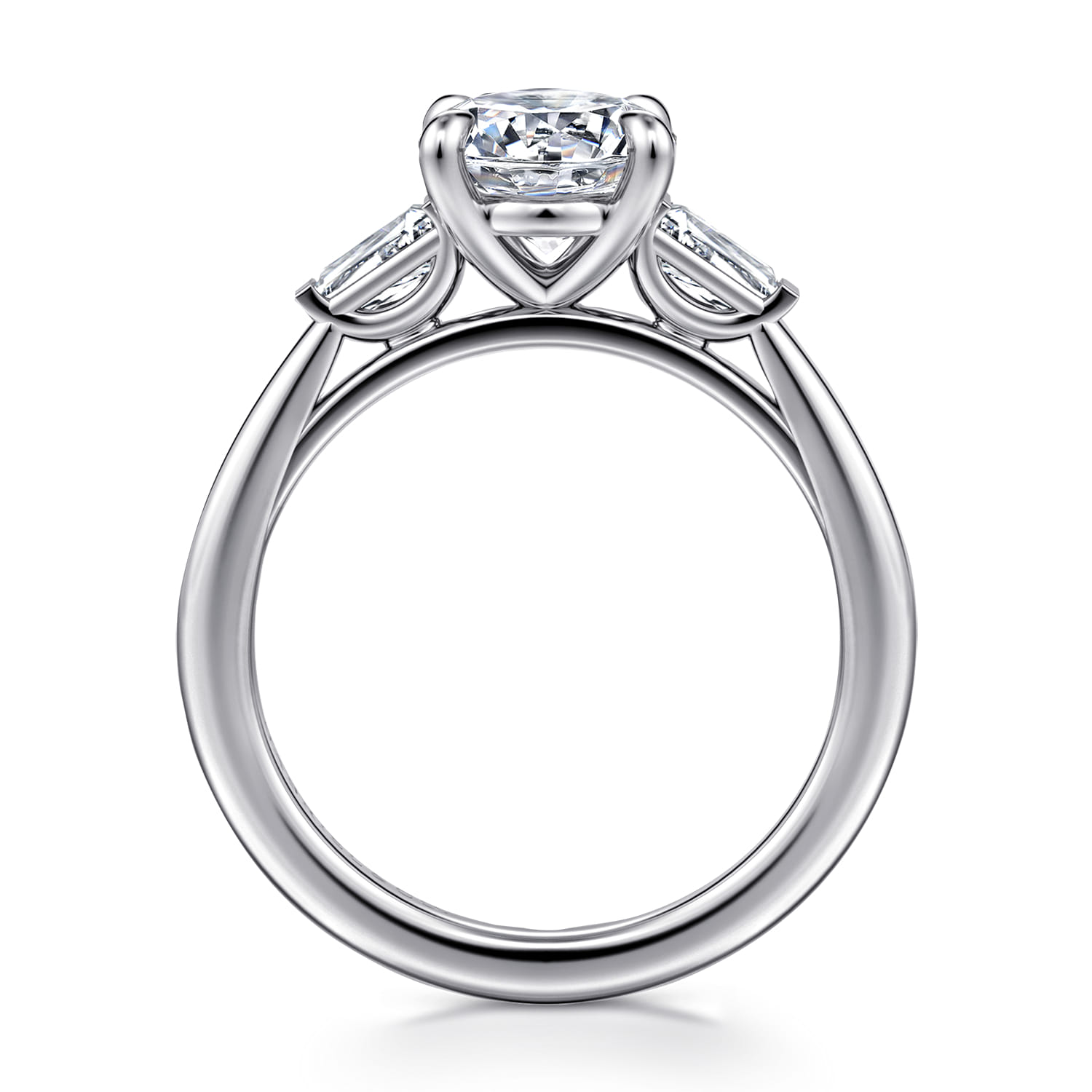 Acacia - 14K White Gold Round Three Stone Diamond Engagement Ring - 0.3 ct - Shot 2