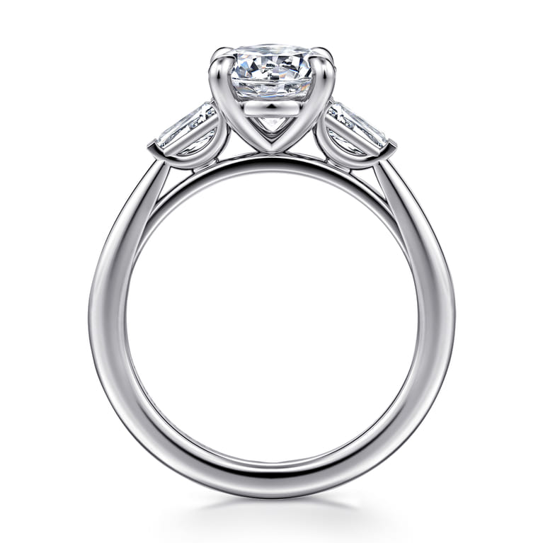 Acacia - 14K White Gold Round Three Stone Diamond Engagement Ring - 0.3 ct - Shot 2