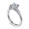 Acacia - 14K White Gold Round Three Stone Diamond Engagement Ring - 0.3 ct