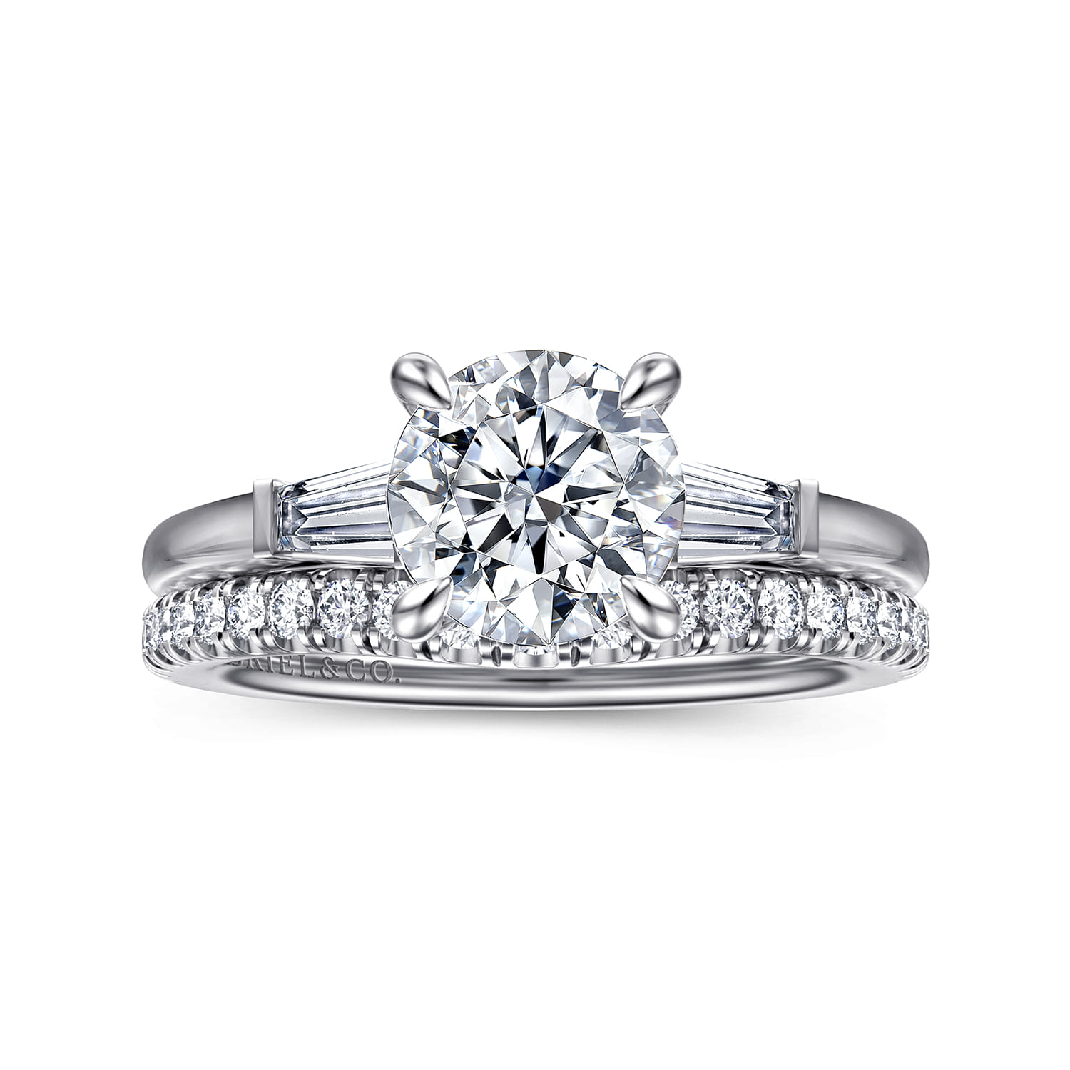 Acacia - 14K White Gold Round Three Stone Diamond Engagement Ring - 0.3 ct - Shot 4
