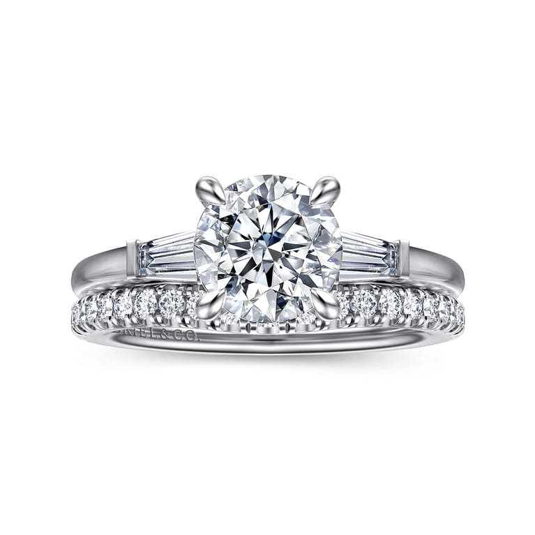 Acacia - 14K White Gold Round Three Stone Diamond Engagement Ring - 0.3 ct - Shot 4