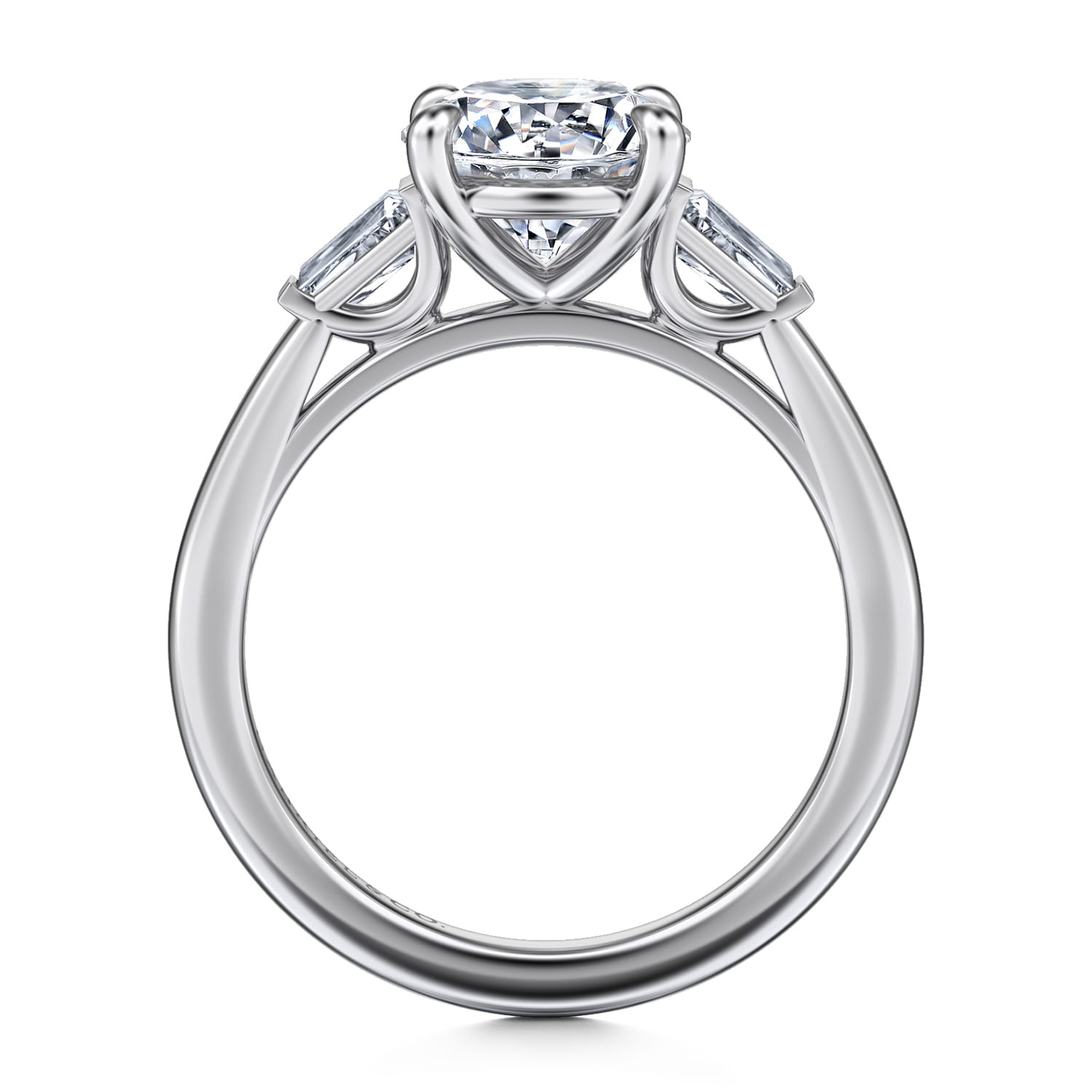 Acacia - 14K White Gold Round Three Stone Diamond Engagement Ring - 0.3 ct - Shot 2