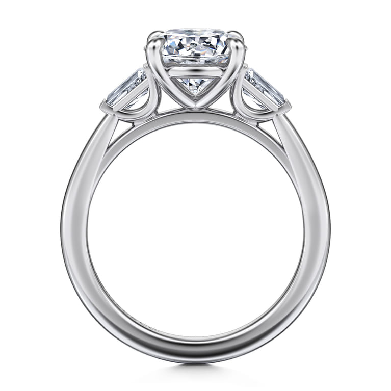 Acacia - 14K White Gold Round Three Stone Diamond Engagement Ring - 0.3 ct - Shot 2