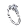 Acacia - 14K White Gold Round Three Stone Diamond Engagement Ring - 0.3 ct