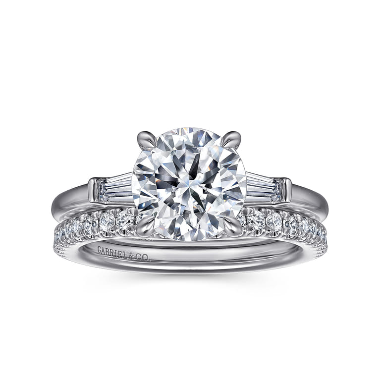 Acacia - 14K White Gold Round Three Stone Diamond Engagement Ring - 0.3 ct - Shot 4