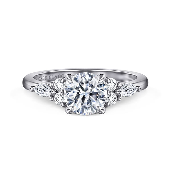 Wedding Cluster Engagement Rings White Gold 14k Cushion Halo