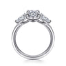 Adalia - 14K White Gold Round Three Stone Diamond Engagement Ring - 0.6 ct