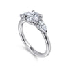 Adalia - 14K White Gold Round Three Stone Diamond Engagement Ring - 0.6 ct