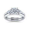 Adalia - 14K White Gold Round Three Stone Diamond Engagement Ring - 0.6 ct