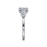 Adalia - 14K White Gold Round Three Stone Diamond Engagement Ring - 0.6 ct