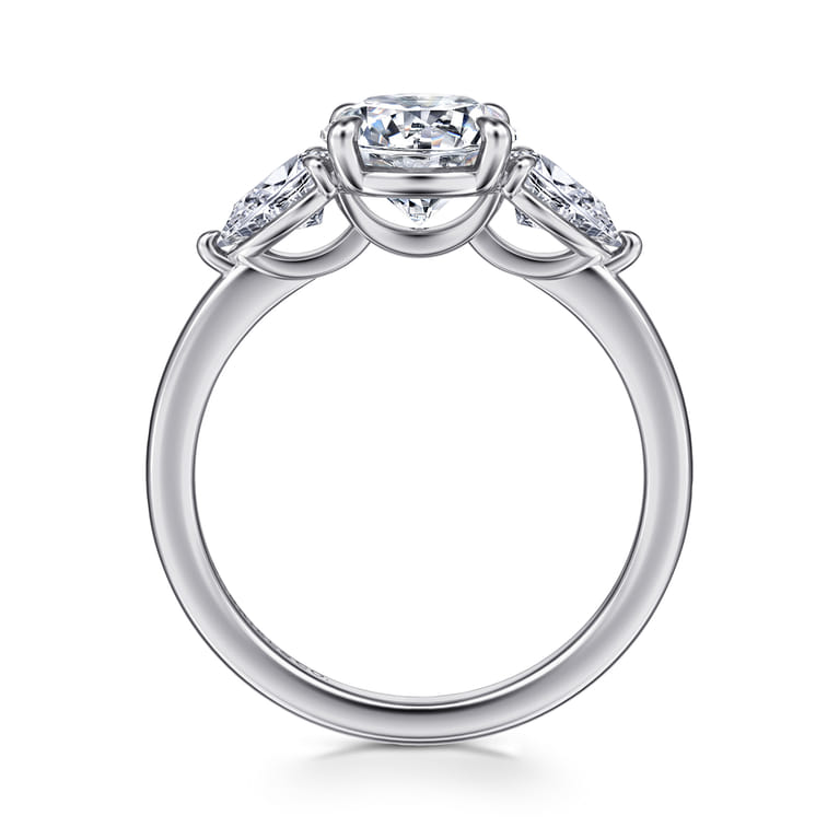 Adalia - 14K White Gold Round Three Stone Diamond Engagement Ring - 0.6 ct - Shot 2
