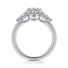 Adalia - 14K White Gold Round Three Stone Diamond Engagement Ring - 0.6 ct