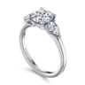 Adalia - 14K White Gold Round Three Stone Diamond Engagement Ring - 0.6 ct